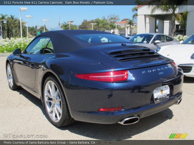 Dark Blue Metallic / Platinum Grey 2012 Porsche New 911 Carrera Cabriolet