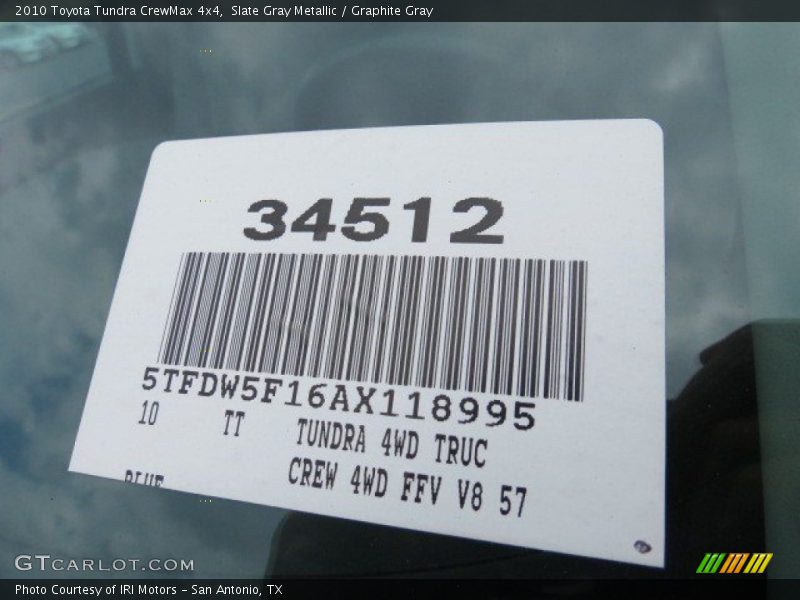 Slate Gray Metallic / Graphite Gray 2010 Toyota Tundra CrewMax 4x4