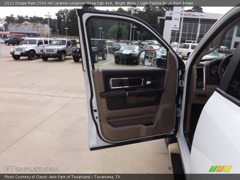 Bright White / Light Pebble Beige/Bark Brown 2012 Dodge Ram 2500 HD Laramie Longhorn Mega Cab 4x4