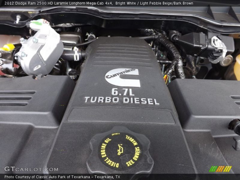  2012 Ram 2500 HD Laramie Longhorn Mega Cab 4x4 Engine - 6.7 Liter OHV 24-Valve Cummins VGT Turbo-Diesel Inline 6 Cylinder