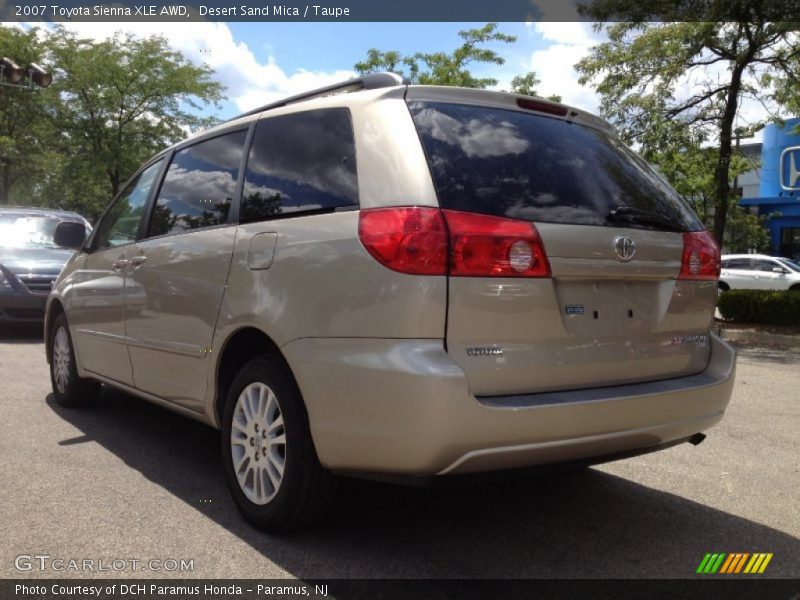 Desert Sand Mica / Taupe 2007 Toyota Sienna XLE AWD