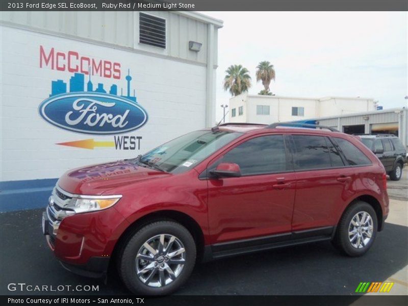 Ruby Red / Medium Light Stone 2013 Ford Edge SEL EcoBoost