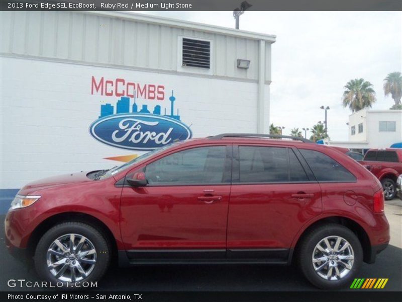 Ruby Red / Medium Light Stone 2013 Ford Edge SEL EcoBoost