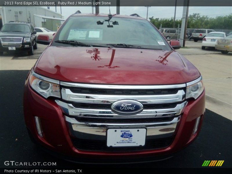 Ruby Red / Medium Light Stone 2013 Ford Edge SEL EcoBoost