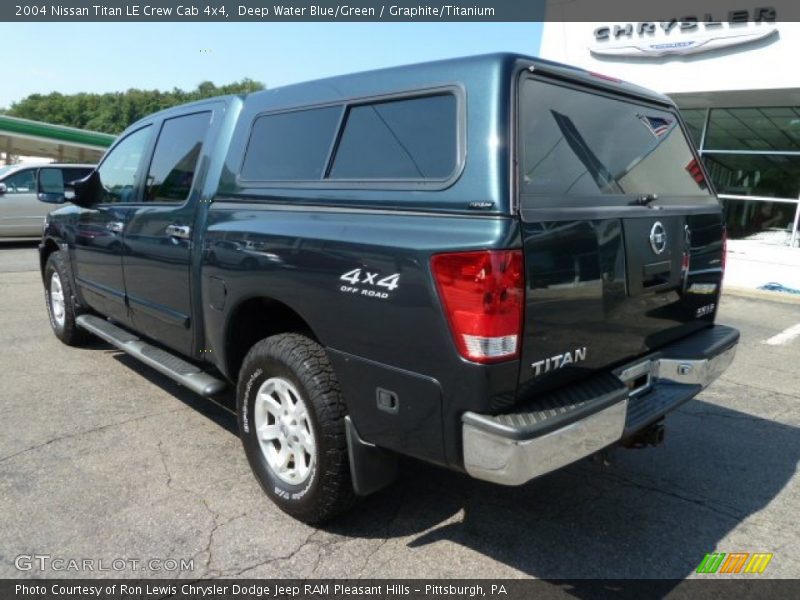 Deep Water Blue/Green / Graphite/Titanium 2004 Nissan Titan LE Crew Cab 4x4