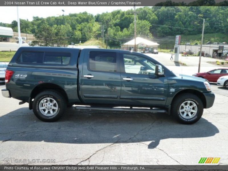 Deep Water Blue/Green / Graphite/Titanium 2004 Nissan Titan LE Crew Cab 4x4