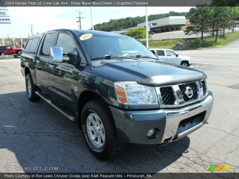 Deep Water Blue/Green / Graphite/Titanium 2004 Nissan Titan LE Crew Cab 4x4