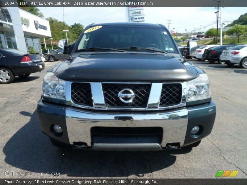 Deep Water Blue/Green / Graphite/Titanium 2004 Nissan Titan LE Crew Cab 4x4