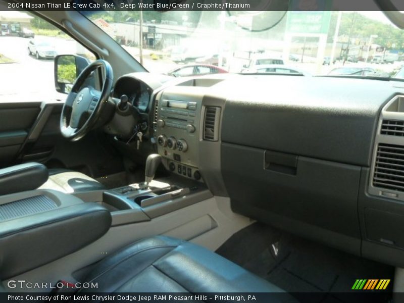 Deep Water Blue/Green / Graphite/Titanium 2004 Nissan Titan LE Crew Cab 4x4