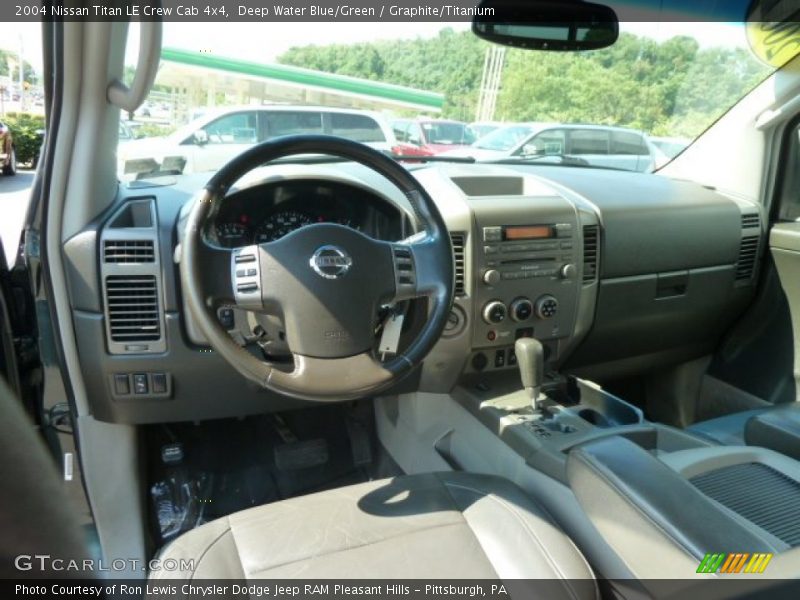 Deep Water Blue/Green / Graphite/Titanium 2004 Nissan Titan LE Crew Cab 4x4