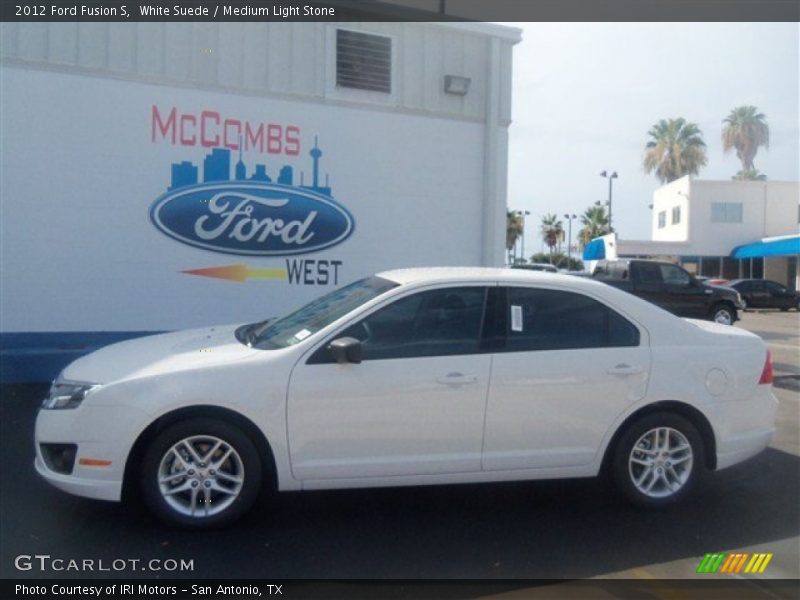 White Suede / Medium Light Stone 2012 Ford Fusion S