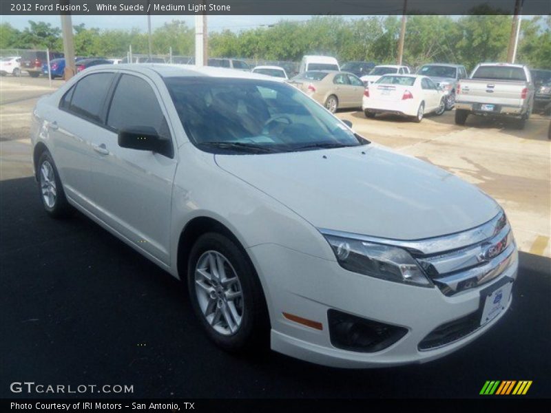 White Suede / Medium Light Stone 2012 Ford Fusion S