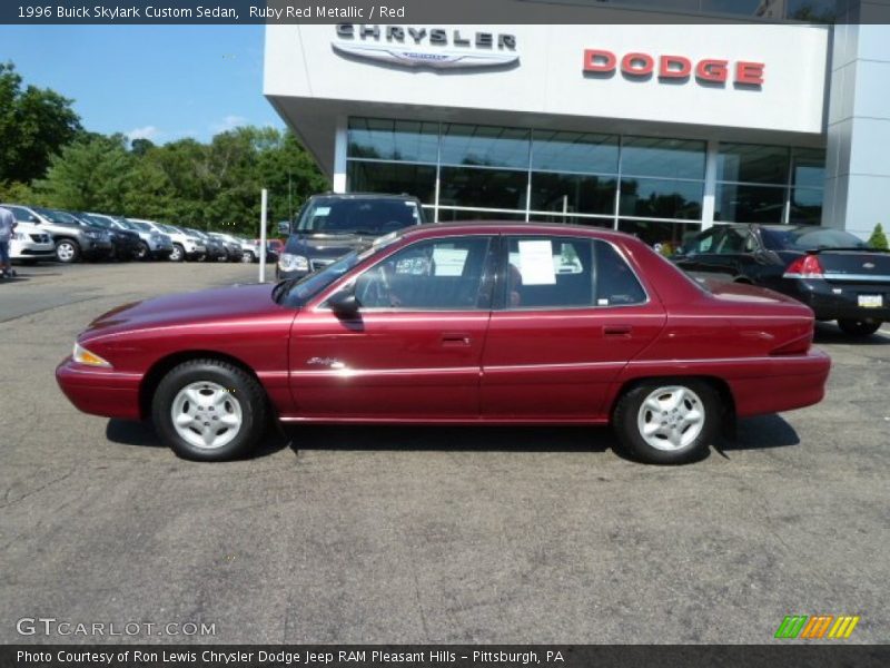 Ruby Red Metallic / Red 1996 Buick Skylark Custom Sedan