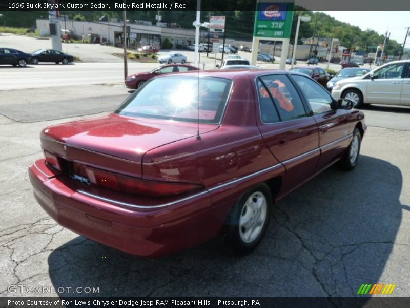 Ruby Red Metallic / Red 1996 Buick Skylark Custom Sedan