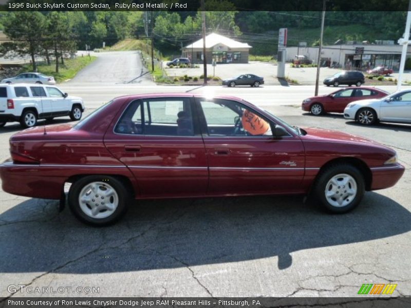 Ruby Red Metallic / Red 1996 Buick Skylark Custom Sedan