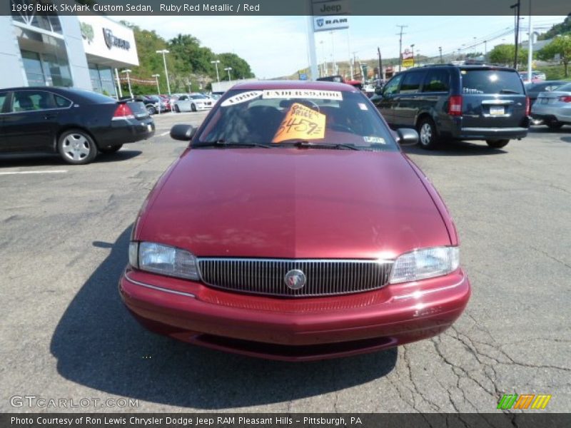 Ruby Red Metallic / Red 1996 Buick Skylark Custom Sedan