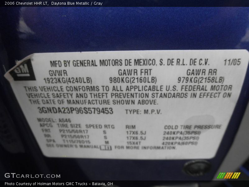 Daytona Blue Metallic / Gray 2006 Chevrolet HHR LT