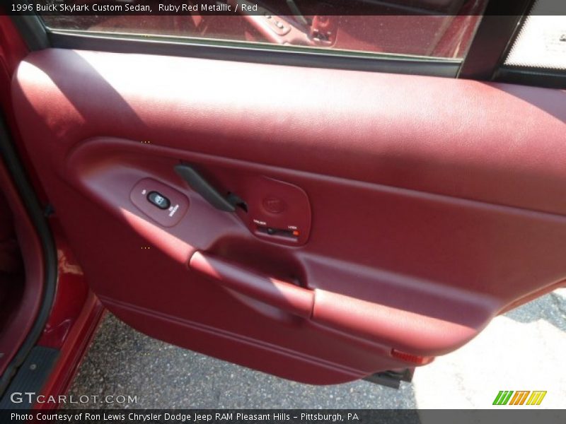 Ruby Red Metallic / Red 1996 Buick Skylark Custom Sedan