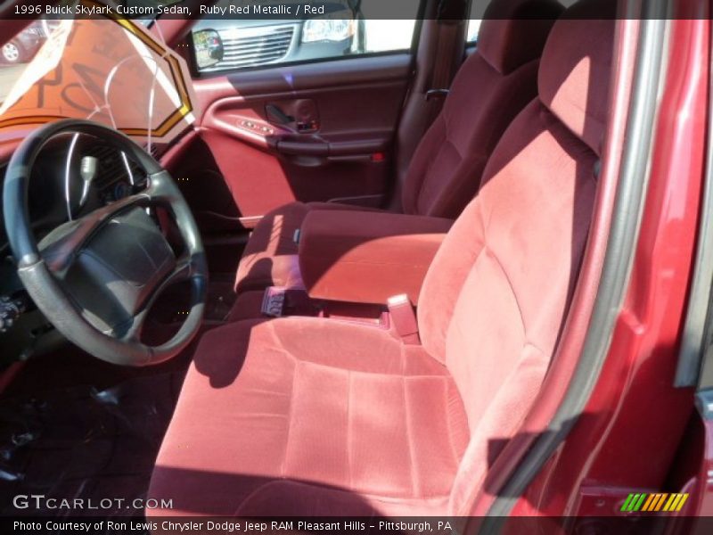 Ruby Red Metallic / Red 1996 Buick Skylark Custom Sedan