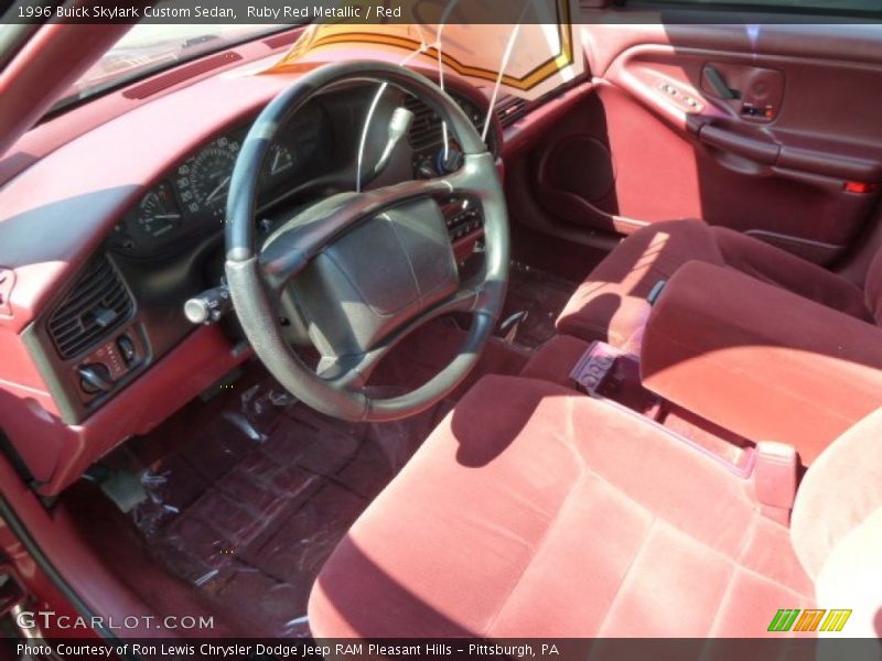Ruby Red Metallic / Red 1996 Buick Skylark Custom Sedan