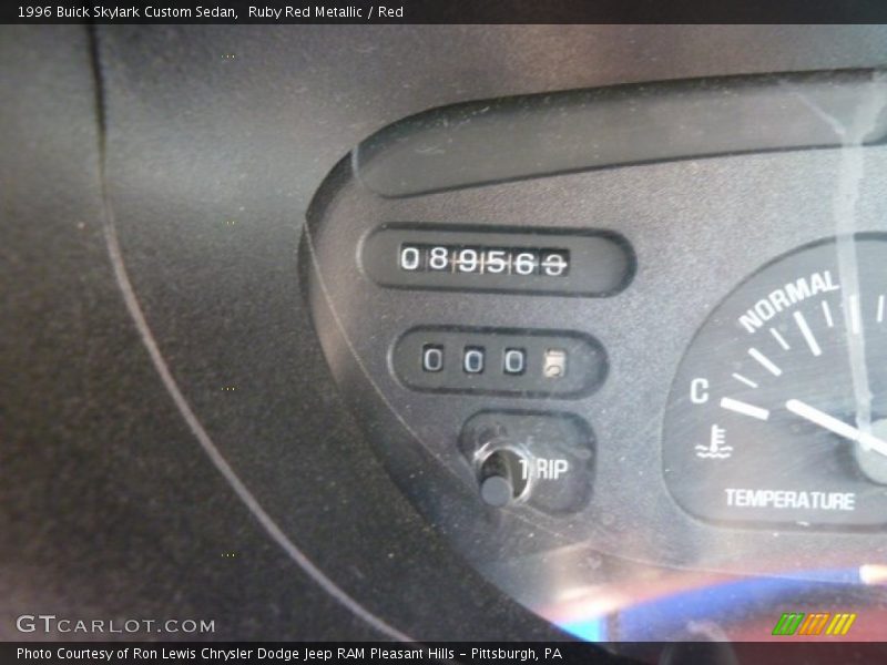 Ruby Red Metallic / Red 1996 Buick Skylark Custom Sedan