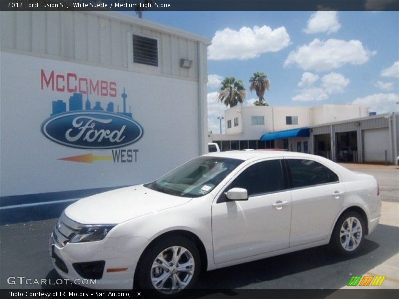White Suede / Medium Light Stone 2012 Ford Fusion SE