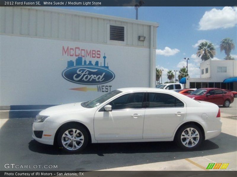 White Suede / Medium Light Stone 2012 Ford Fusion SE