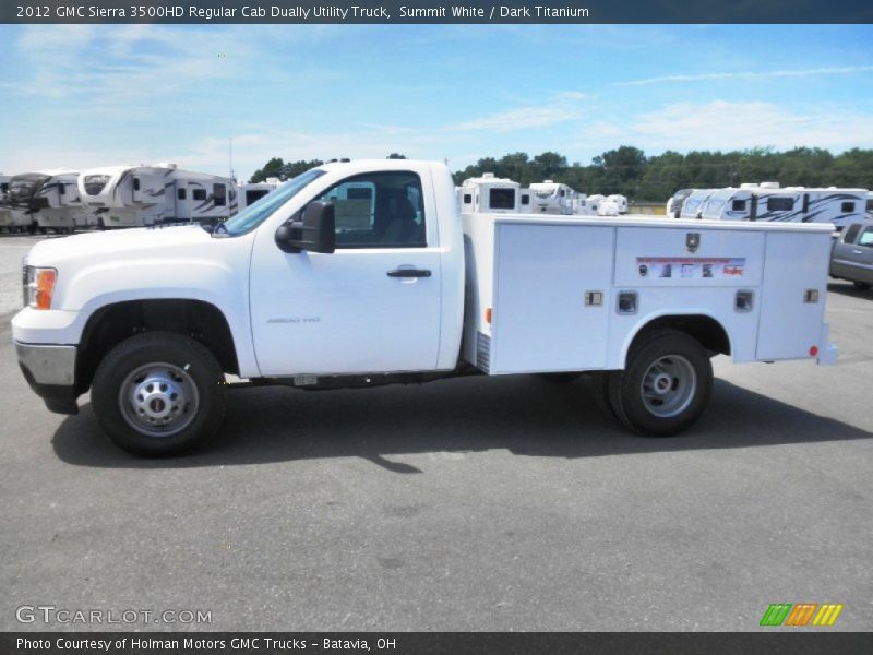 Summit White / Dark Titanium 2012 GMC Sierra 3500HD Regular Cab Dually Utility Truck