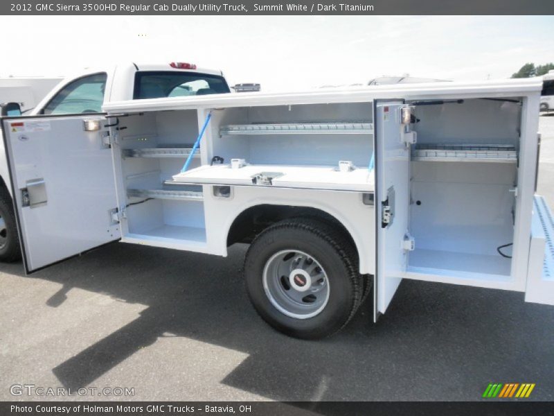 Summit White / Dark Titanium 2012 GMC Sierra 3500HD Regular Cab Dually Utility Truck