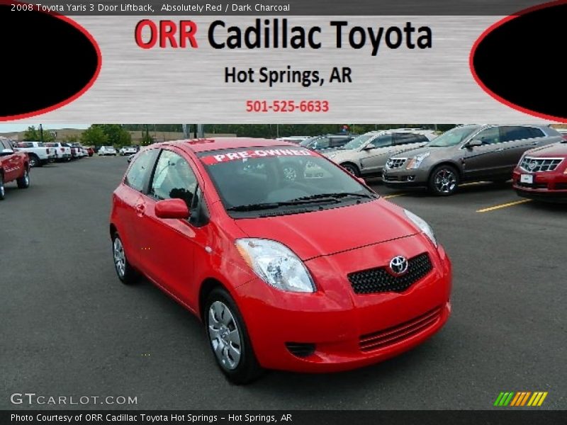 Absolutely Red / Dark Charcoal 2008 Toyota Yaris 3 Door Liftback