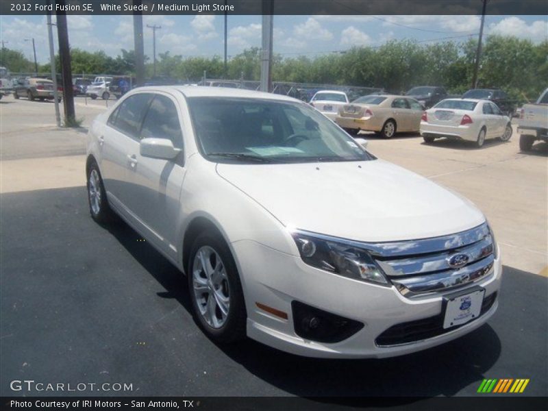 White Suede / Medium Light Stone 2012 Ford Fusion SE