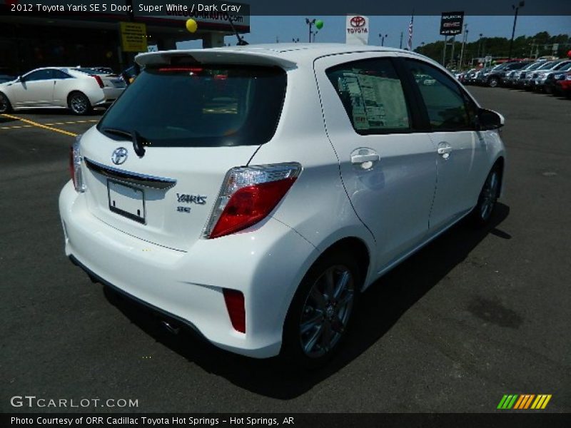 Super White / Dark Gray 2012 Toyota Yaris SE 5 Door