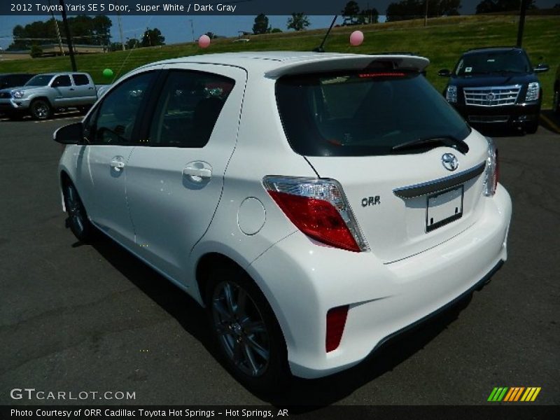 Super White / Dark Gray 2012 Toyota Yaris SE 5 Door