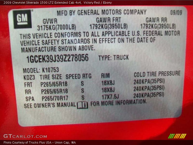 Victory Red / Ebony 2009 Chevrolet Silverado 1500 LTZ Extended Cab 4x4