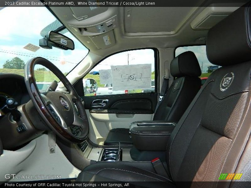 White Diamond Tricoat / Cocoa/Light Linen 2013 Cadillac Escalade Platinum AWD