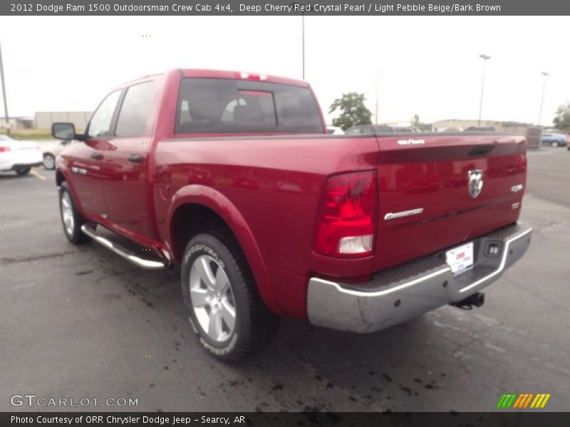 Deep Cherry Red Crystal Pearl / Light Pebble Beige/Bark Brown 2012 Dodge Ram 1500 Outdoorsman Crew Cab 4x4