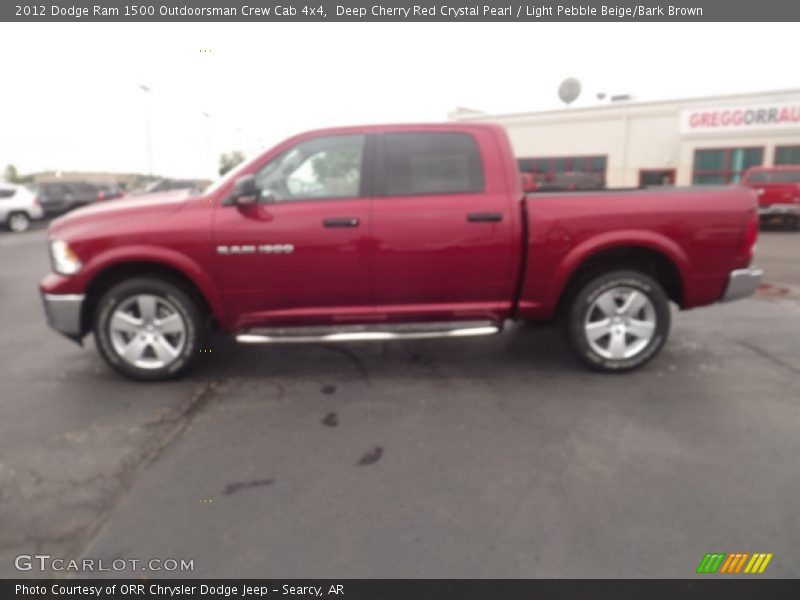 Deep Cherry Red Crystal Pearl / Light Pebble Beige/Bark Brown 2012 Dodge Ram 1500 Outdoorsman Crew Cab 4x4