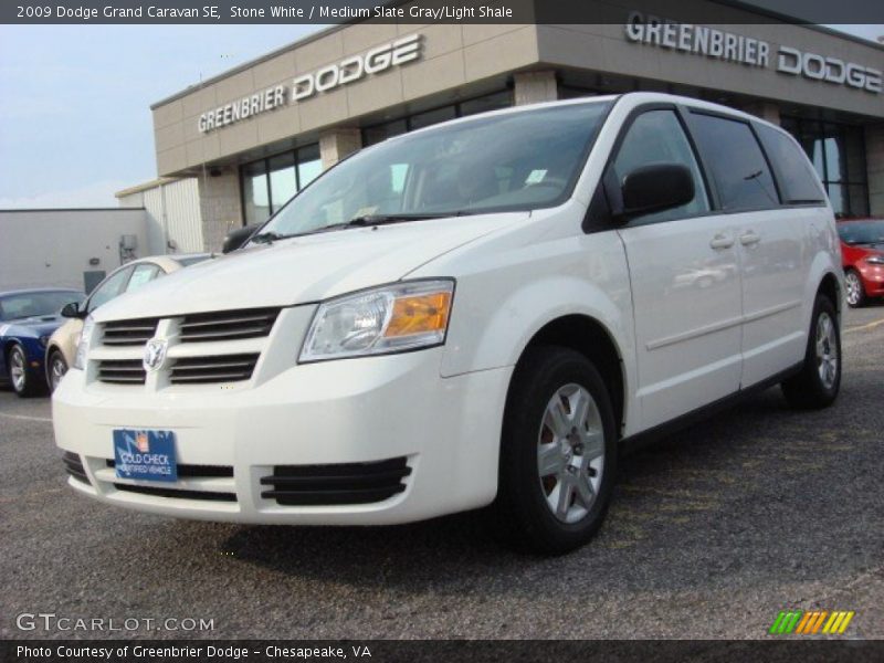 Stone White / Medium Slate Gray/Light Shale 2009 Dodge Grand Caravan SE