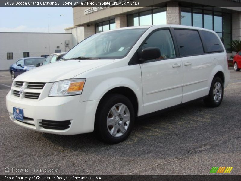 Stone White / Medium Slate Gray/Light Shale 2009 Dodge Grand Caravan SE