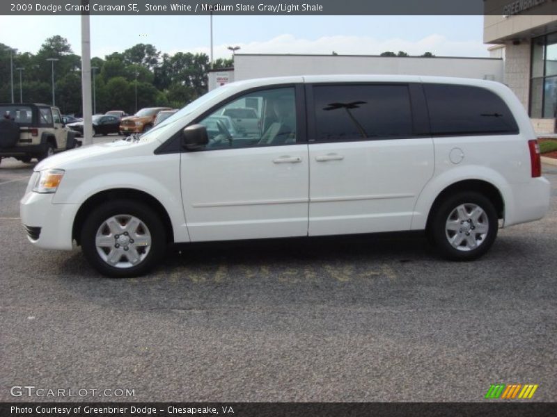 Stone White / Medium Slate Gray/Light Shale 2009 Dodge Grand Caravan SE