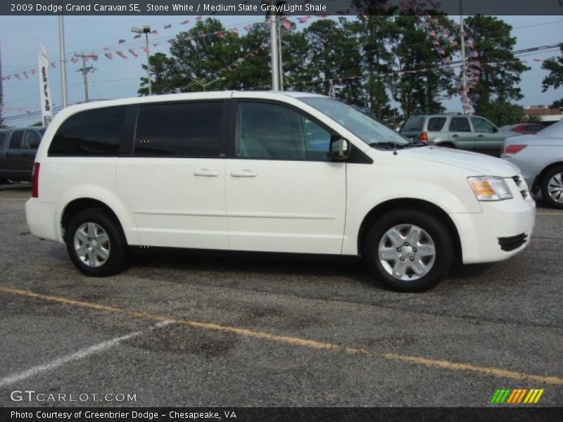 Stone White / Medium Slate Gray/Light Shale 2009 Dodge Grand Caravan SE