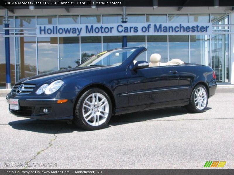 Capri Blue Metallic / Stone 2009 Mercedes-Benz CLK 350 Cabriolet