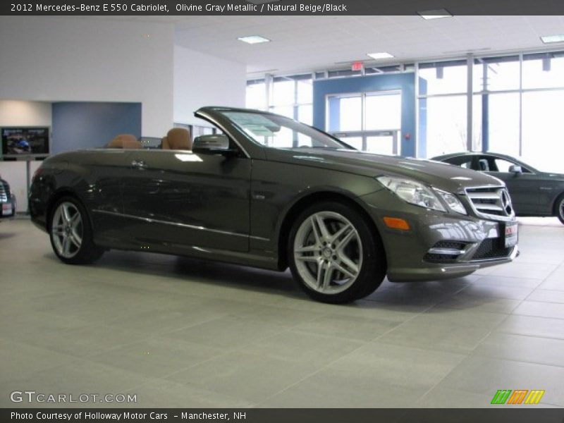 Olivine Gray Metallic / Natural Beige/Black 2012 Mercedes-Benz E 550 Cabriolet