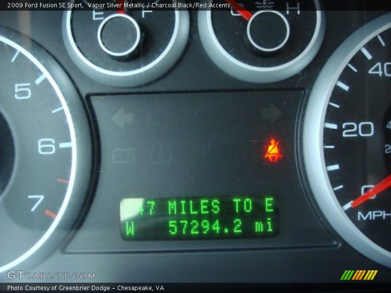 Vapor Silver Metallic / Charcoal Black/Red Accents 2009 Ford Fusion SE Sport
