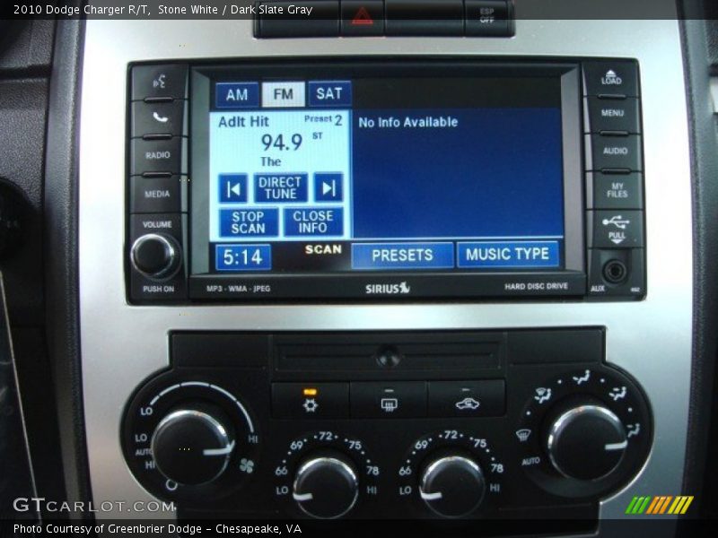 Stone White / Dark Slate Gray 2010 Dodge Charger R/T