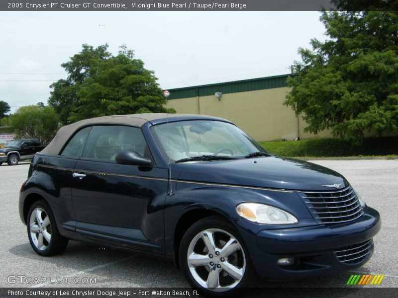 Midnight Blue Pearl / Taupe/Pearl Beige 2005 Chrysler PT Cruiser GT Convertible