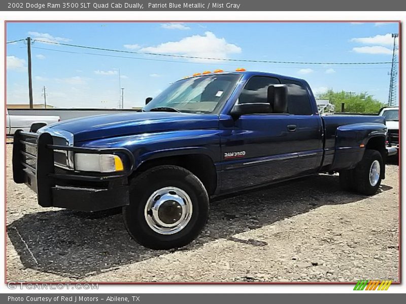 Patriot Blue Metallic / Mist Gray 2002 Dodge Ram 3500 SLT Quad Cab Dually