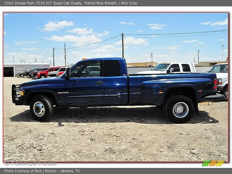 Patriot Blue Metallic / Mist Gray 2002 Dodge Ram 3500 SLT Quad Cab Dually