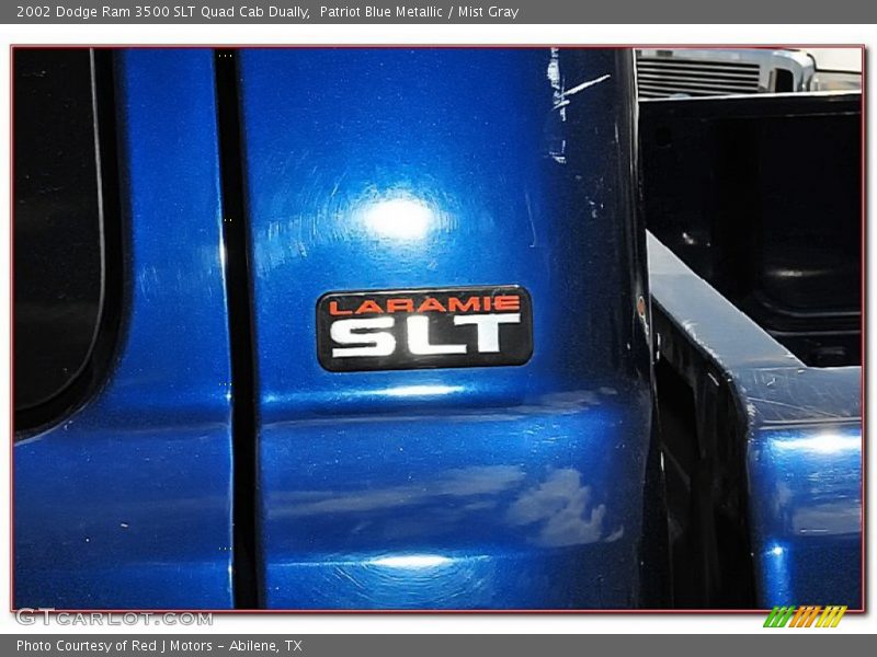 Patriot Blue Metallic / Mist Gray 2002 Dodge Ram 3500 SLT Quad Cab Dually