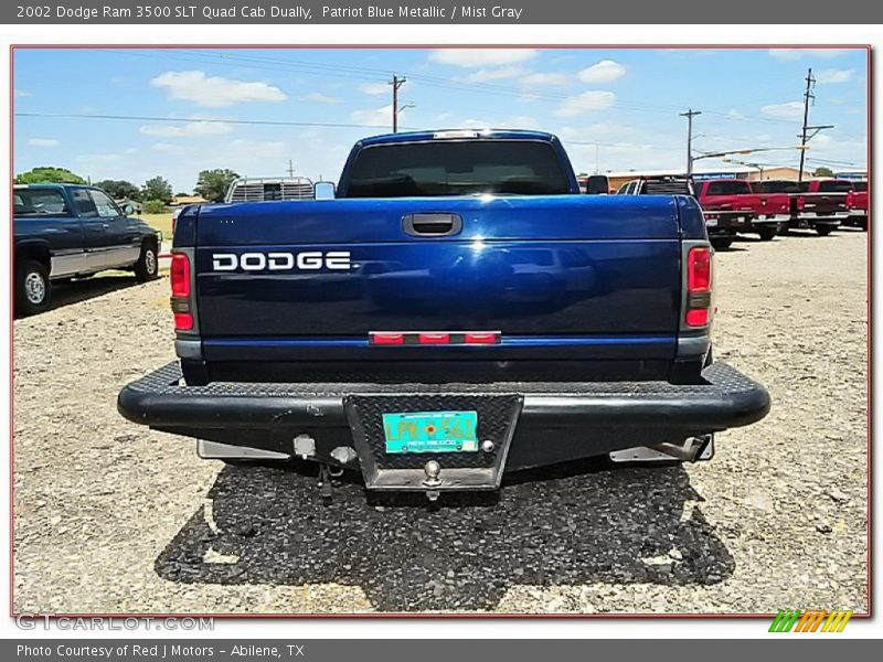 Patriot Blue Metallic / Mist Gray 2002 Dodge Ram 3500 SLT Quad Cab Dually